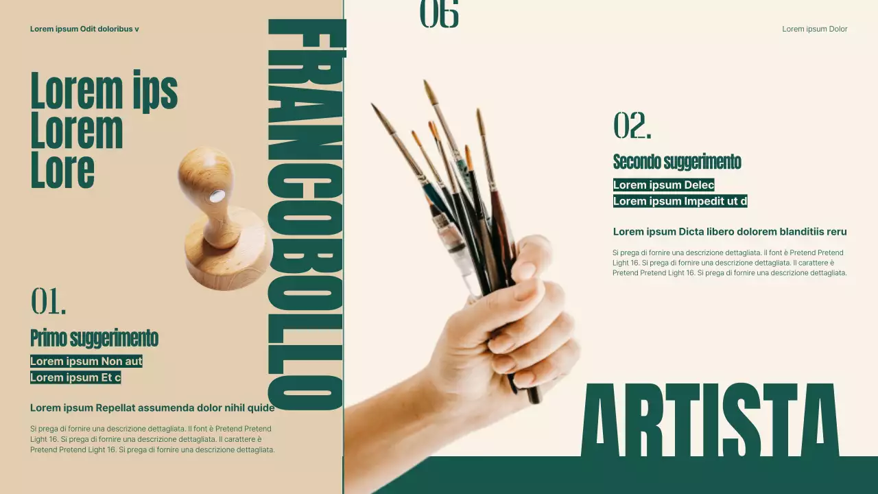 Piano per rivitalizzare i mercati tradizionali utilizzando oggetti e tipografia verde e beige