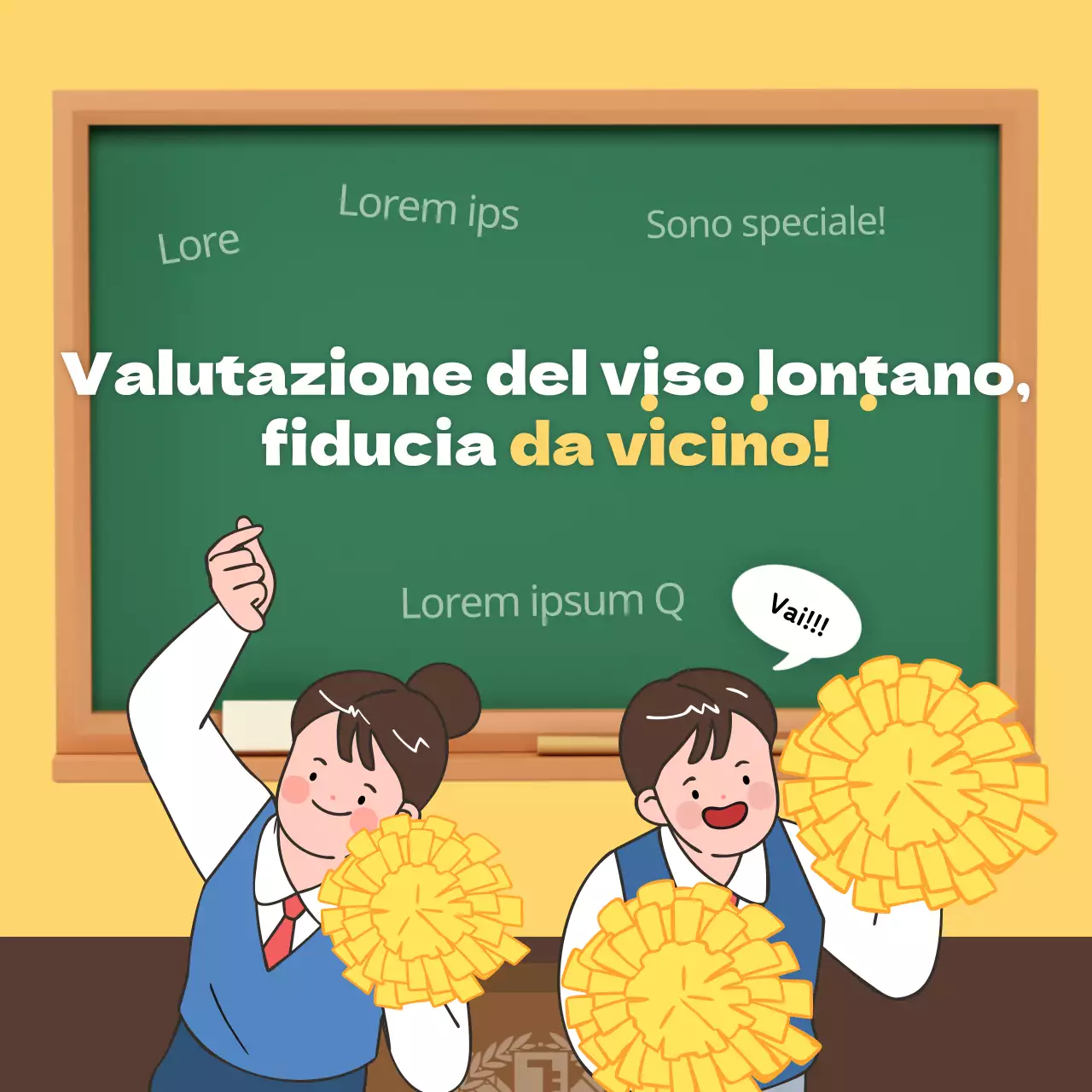 Carta di valutazione a facce gialle e verdi Design di novità