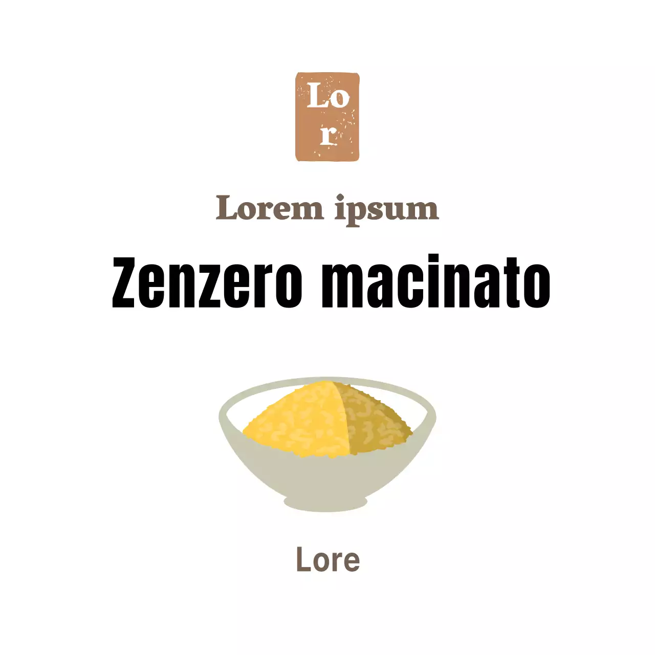 Bianco semplice contorno gastronomia zenzero in polvere adesivo