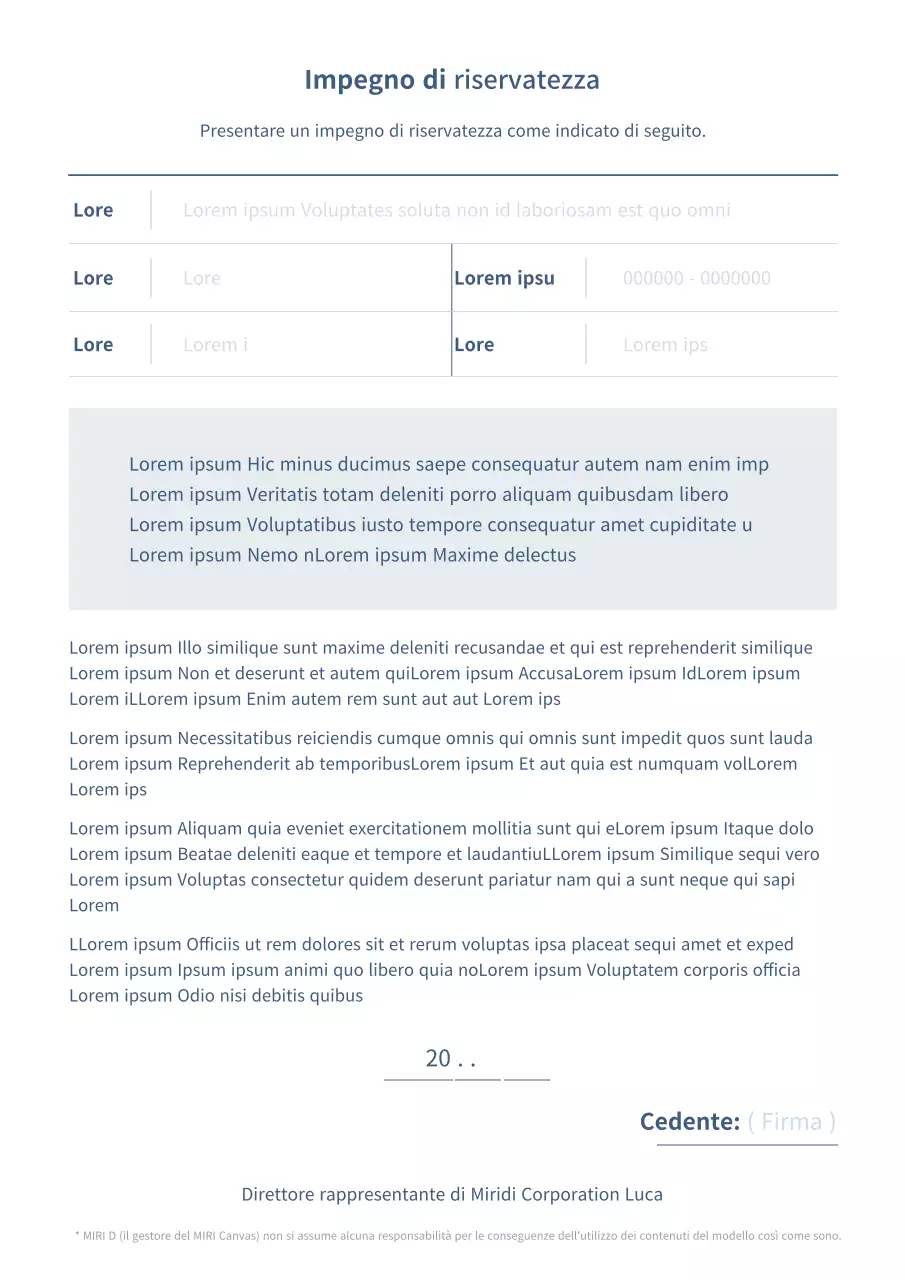 Pegno di riservatezza per documenti aziendali in azzurro