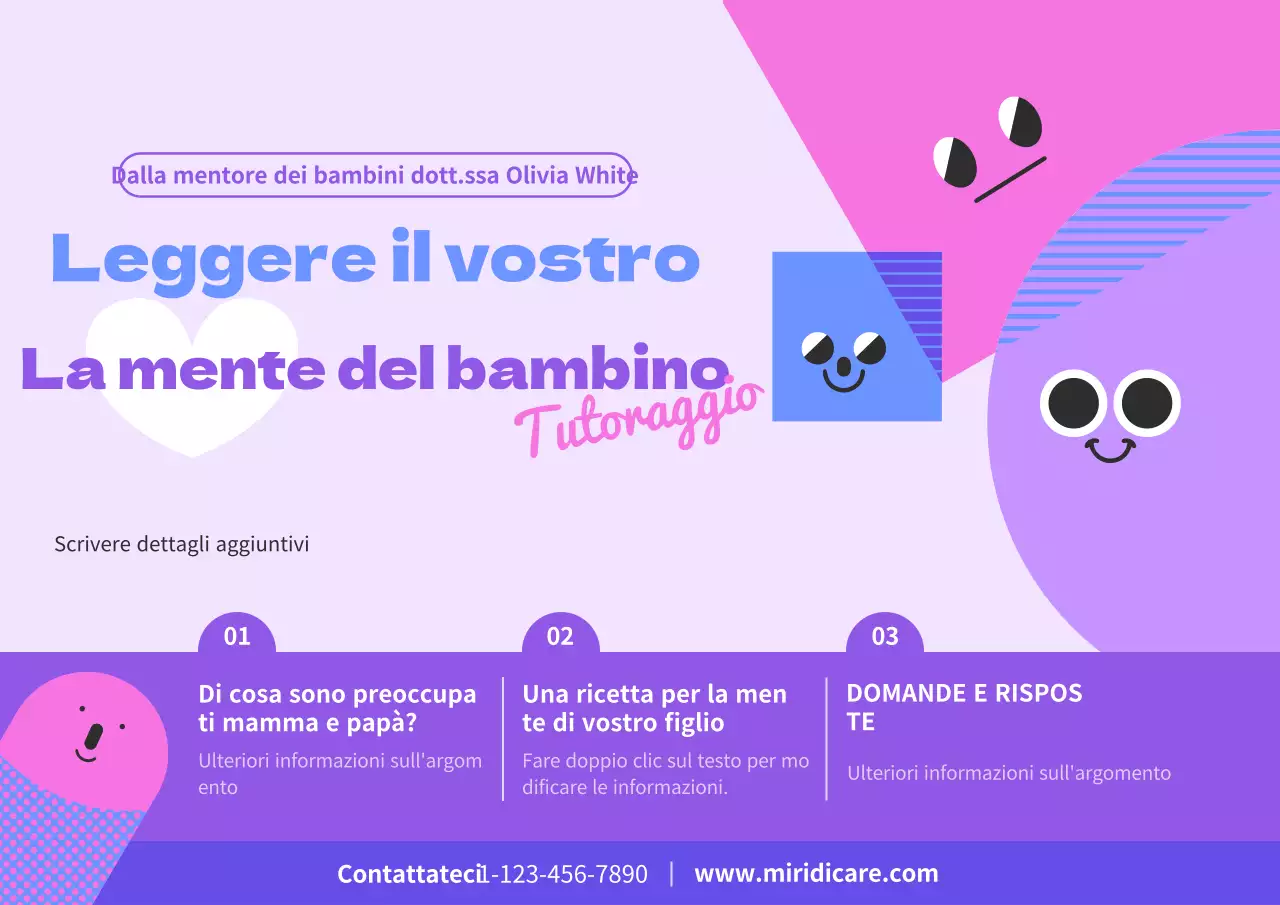 Una guida alla consulenza psicologica per i bambini in viola e rosa
