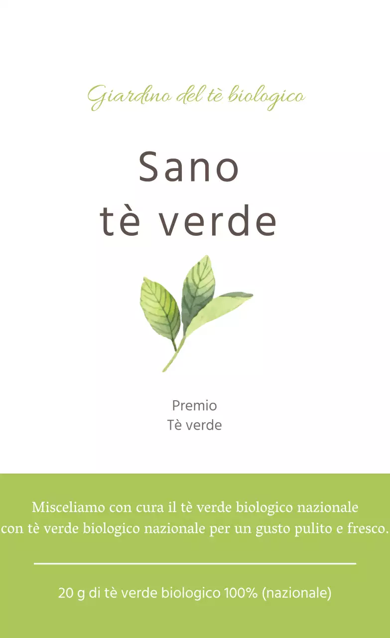Adesivo semplice per il tè verde in colore chartreuse