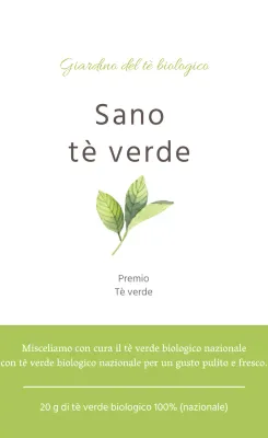 Adesivo semplice per il tè verde in colore chartreuse