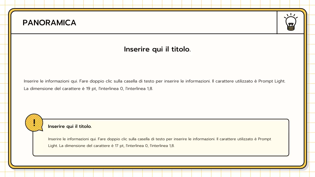 Un kit di presentazione di base nei colori giallo, verde lime e blu.