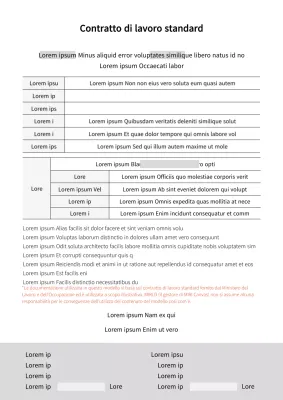Modelli di documenti standard per i contratti di lavoro