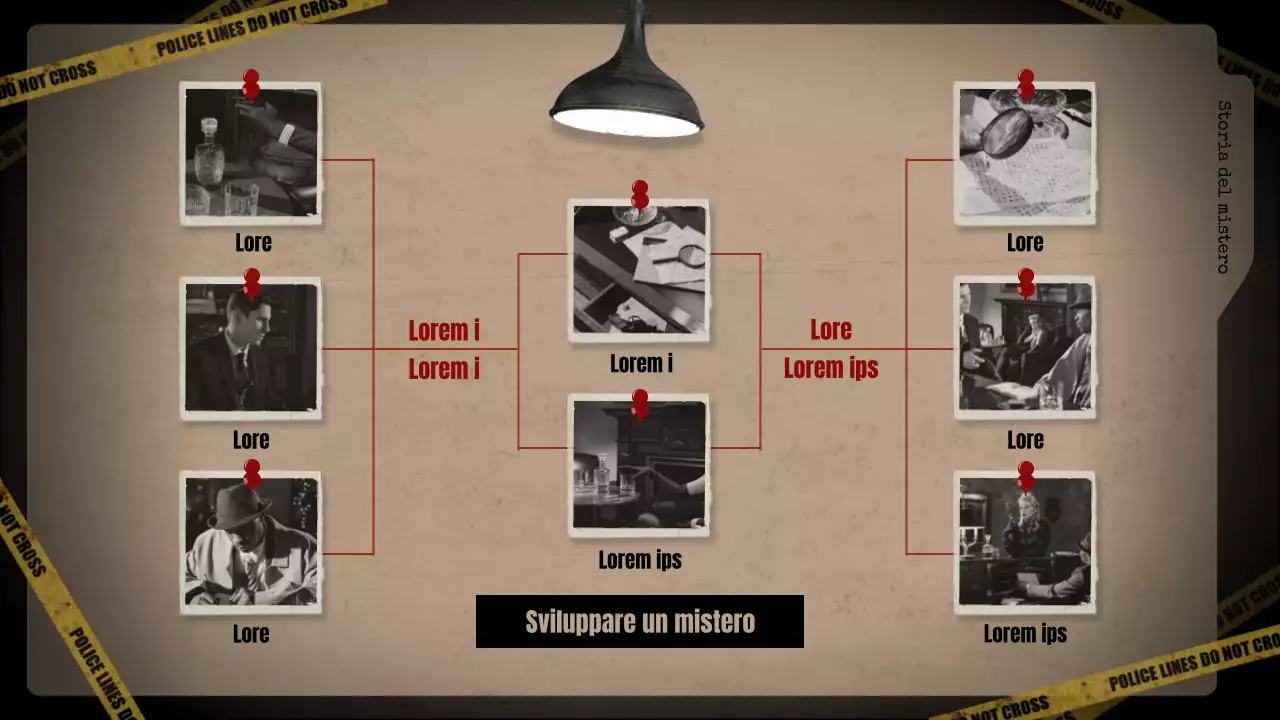 Analisi di romanzi gialli con sfondi neri e schedari marroni