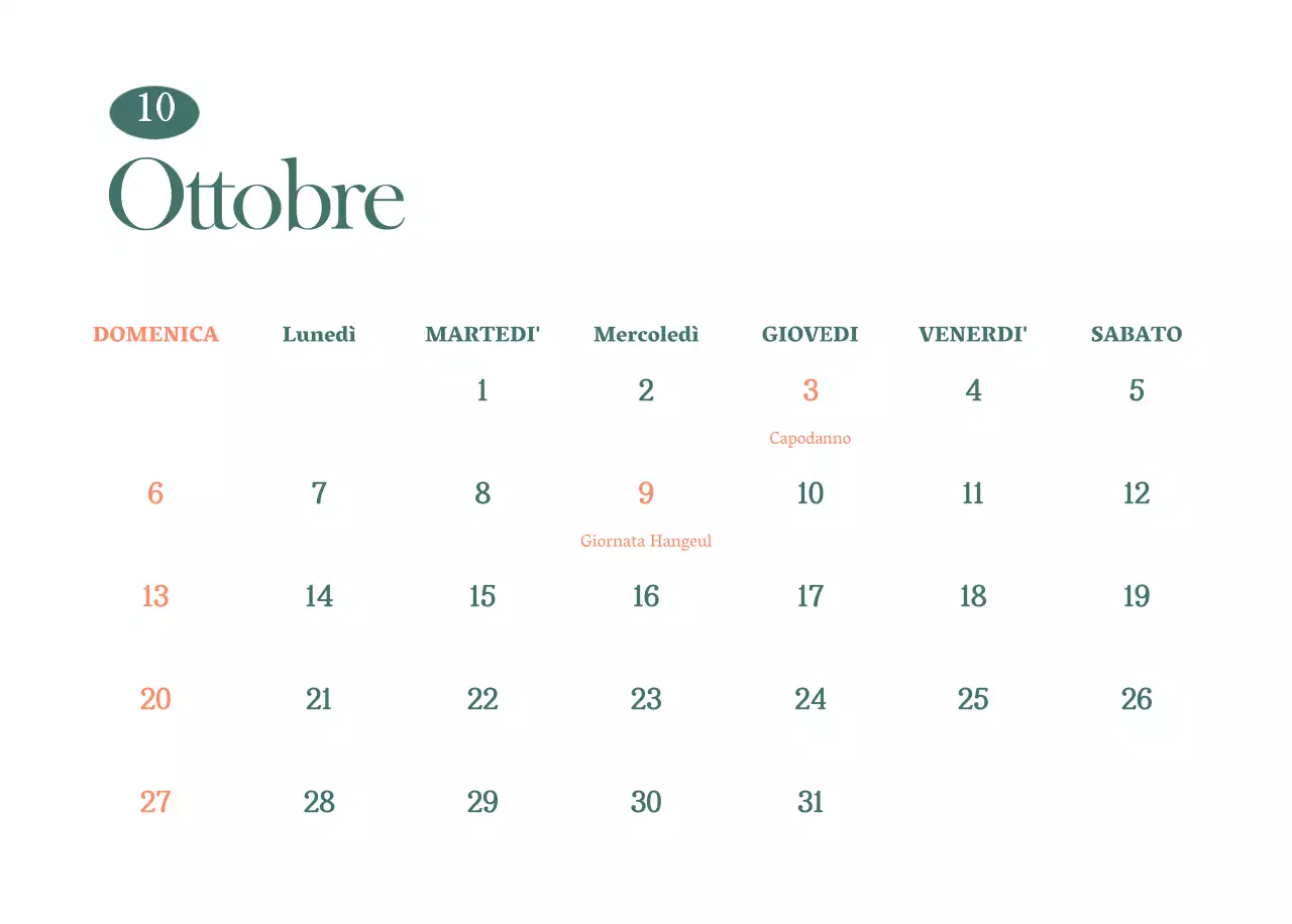 Calendario dei bar con i consigli per le bevande del mese