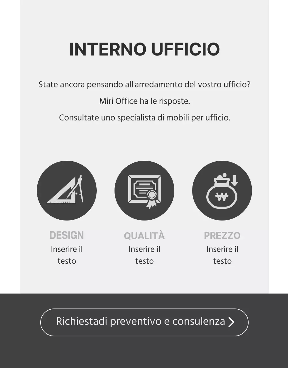 Dettagli dei mobili per ufficio in stile moderno