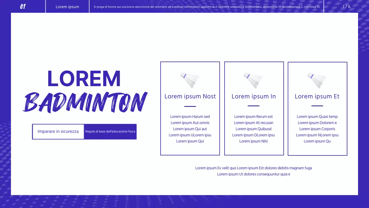 Lezione guidata di valutazione delle prestazioni fisiche del badminton blu e bianco