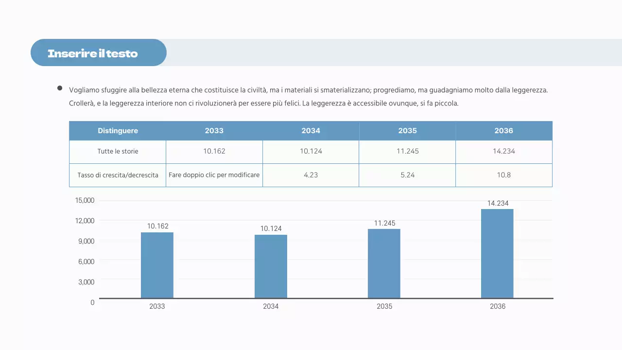 Un semplice grafico concettuale in blu