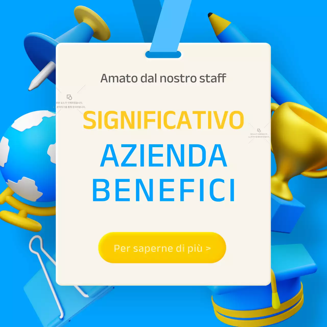 Concetto stereoscopico 3D in blu e giallo per introdurre il benessere in azienda