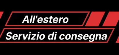 Promuovere un servizio di spedizione internazionale con un rettangolo diagonale nero e rosso