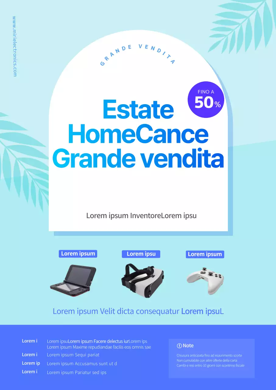 Poster di vendita estivo blu fresco