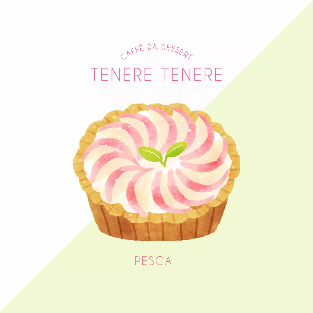 Adesivo illustrato per dessert alla pesca