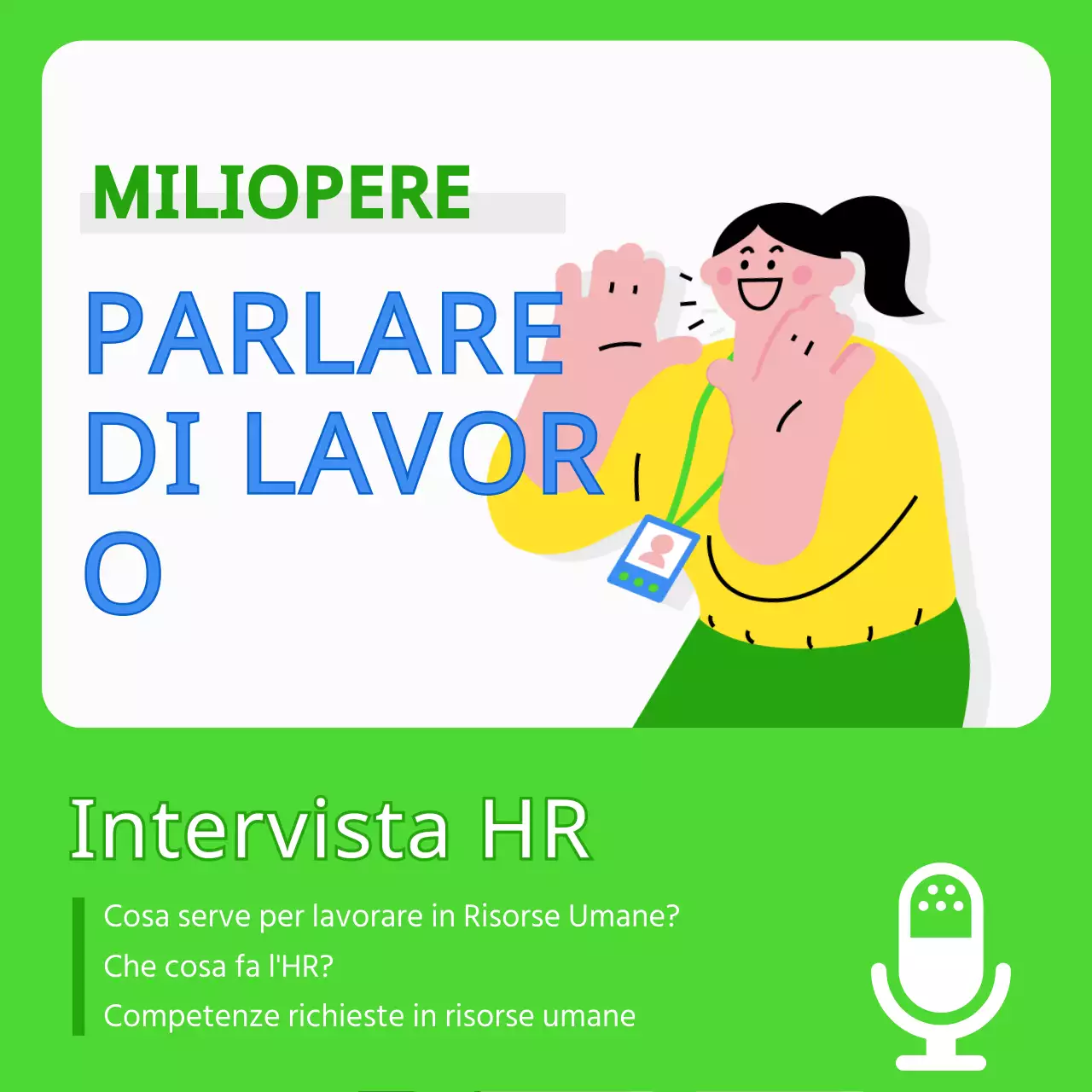 Post kitsch per colloqui di lavoro in chartreuse e blu