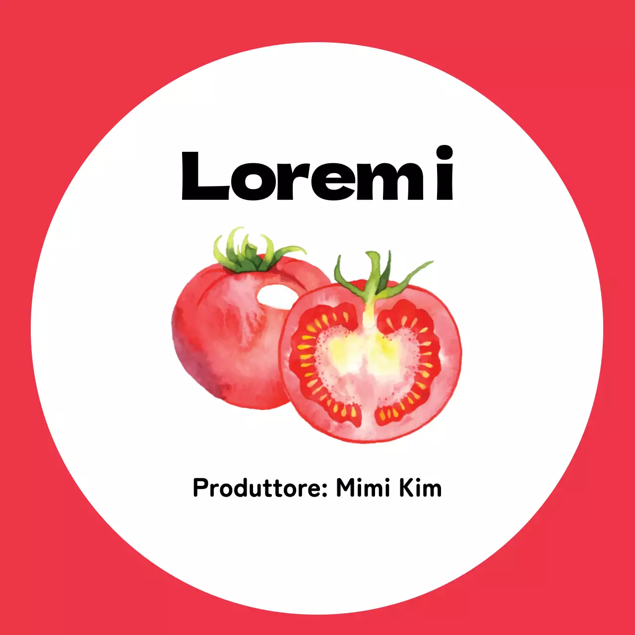 Illustrazione rossa di una fattoria di pomodori ordinata