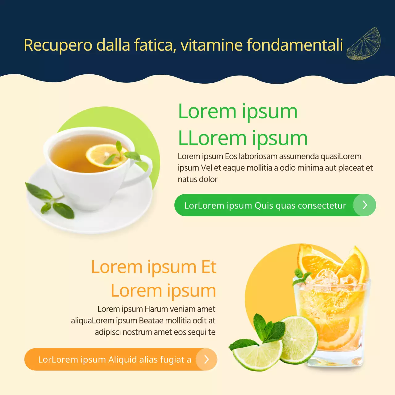 Immagine del tè al limone in blu navy e giallo Consigli per superare la febbre primaverile