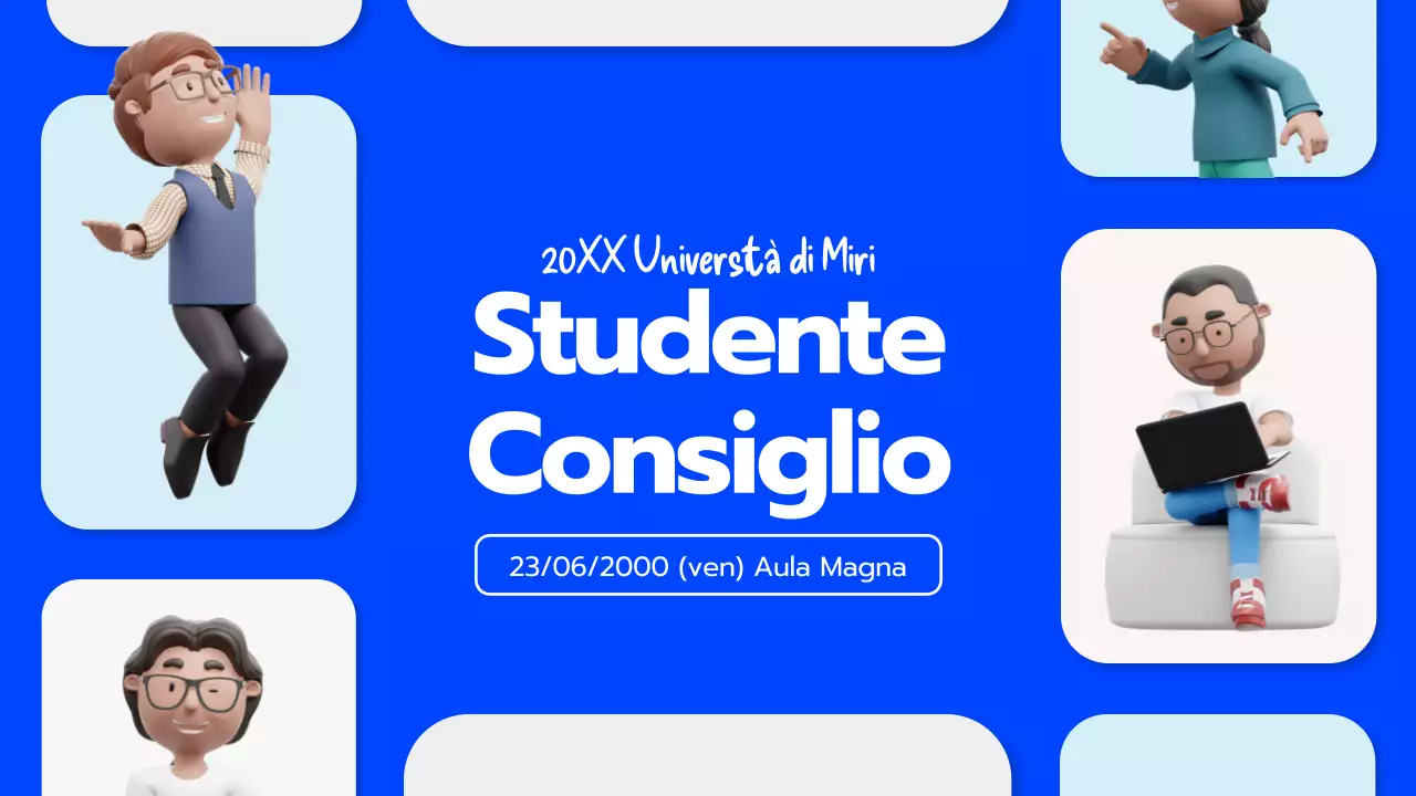 Convocazione dell'università in blu 3D