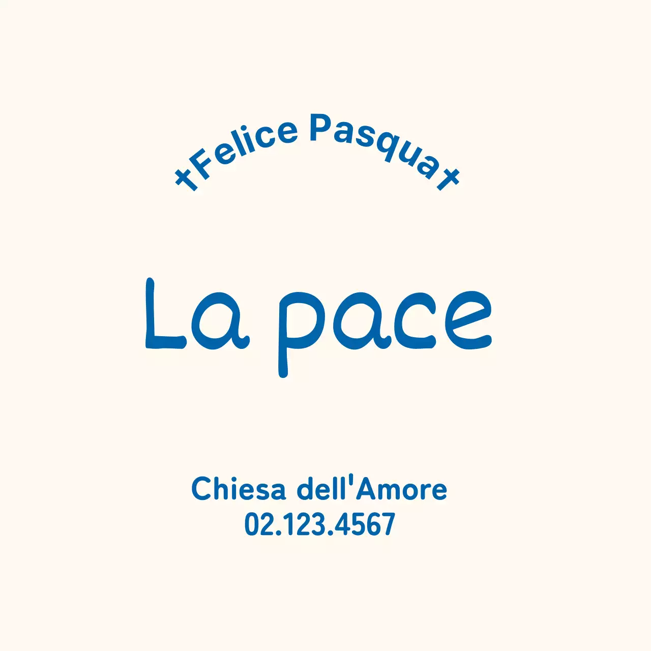 Etichetta pasquale della chiesa in blu con scritte bianche