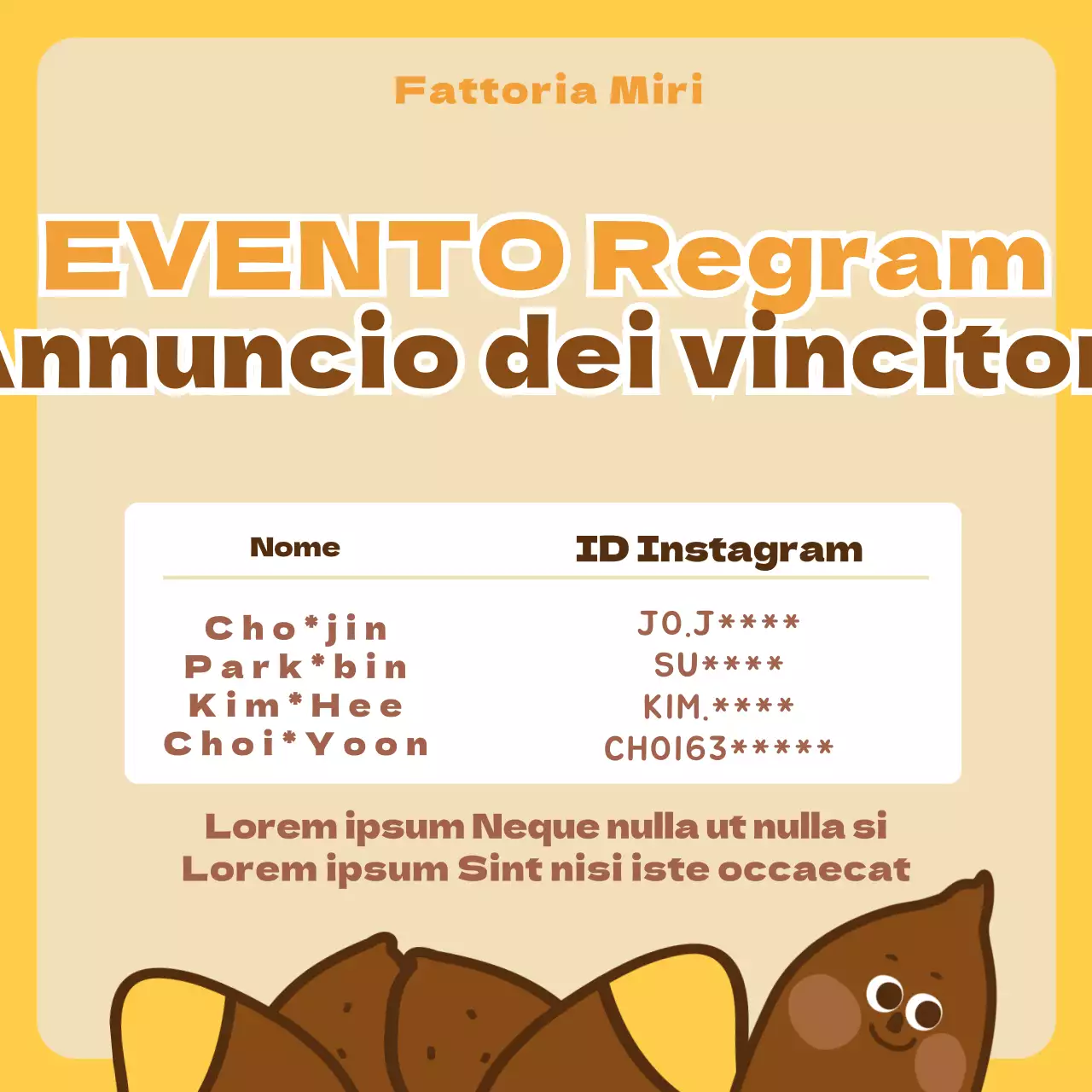 giallo carino patata dolce illustrazione autunno regram evento Instagram social media