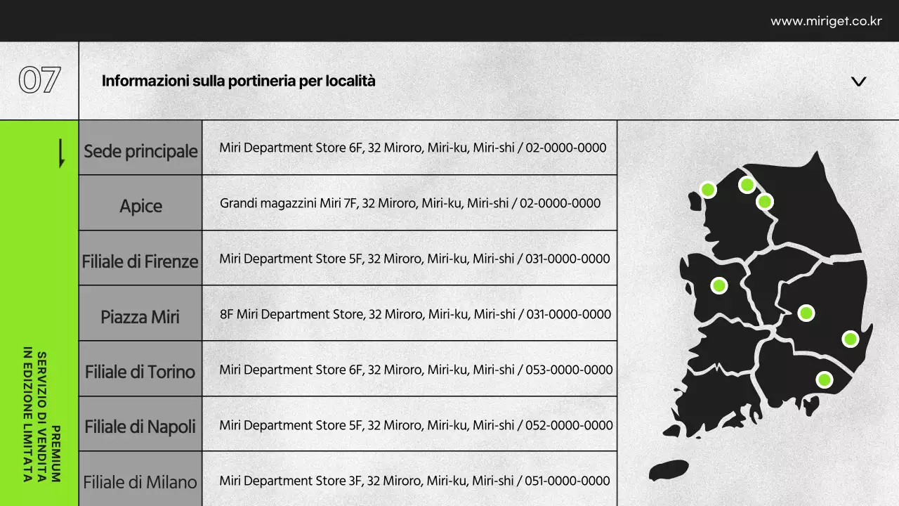 Presentazione dei benefit VIP dei grandi magazzini in bianco e nero e verde lime