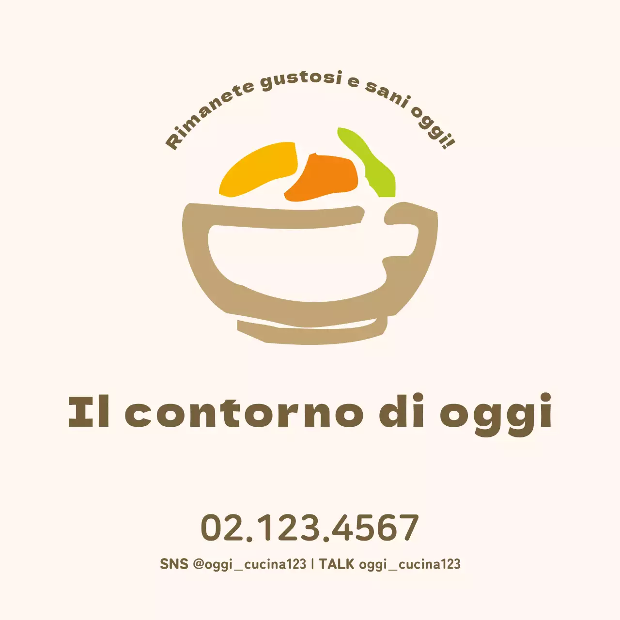 Marrone e giallo chiaro, rotondo illustrato Richieste di informazioni sulla gastronomia