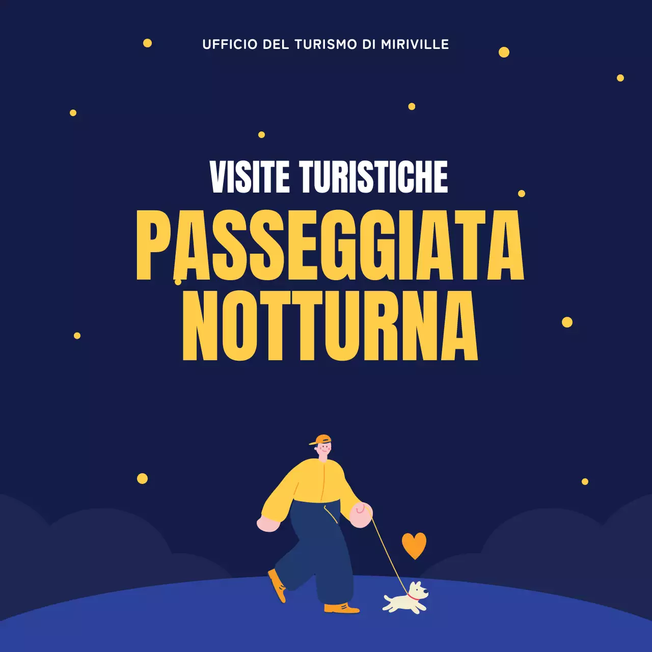 Guida alle attrazioni notturne blu e gialle