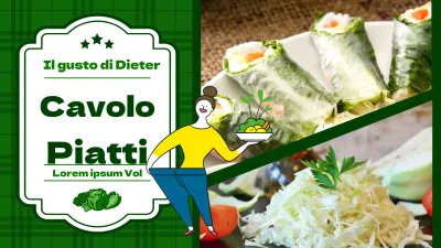 Una raccolta di piatti dietetici a base di cavolo con enfasi di colore verde e immagine fotografica