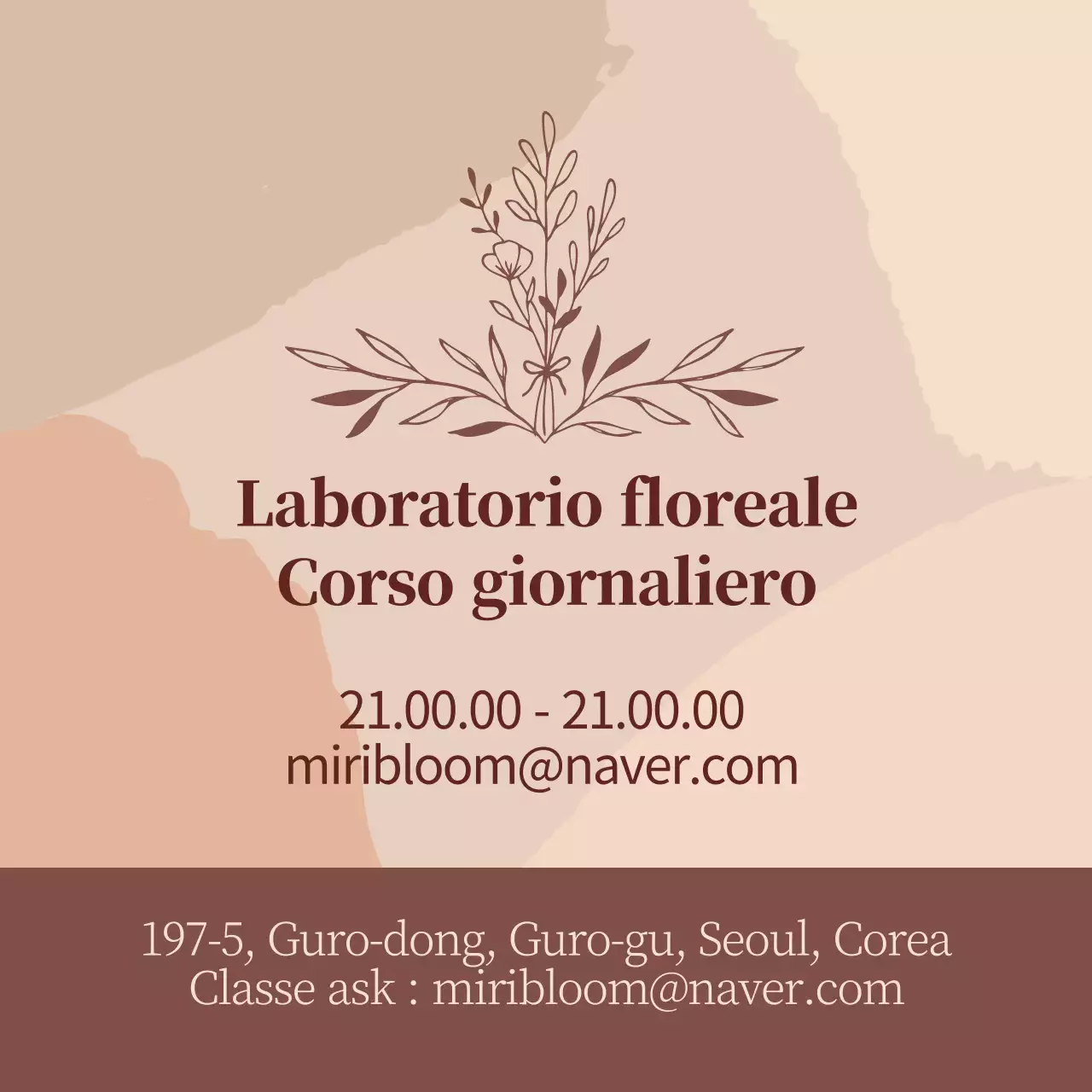 Etichetta promozionale beige illustrazione vintage fiore un giorno classe