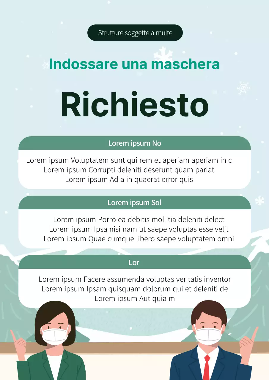 Guida semplice alla prevenzione del coronavirus illustrata in blu