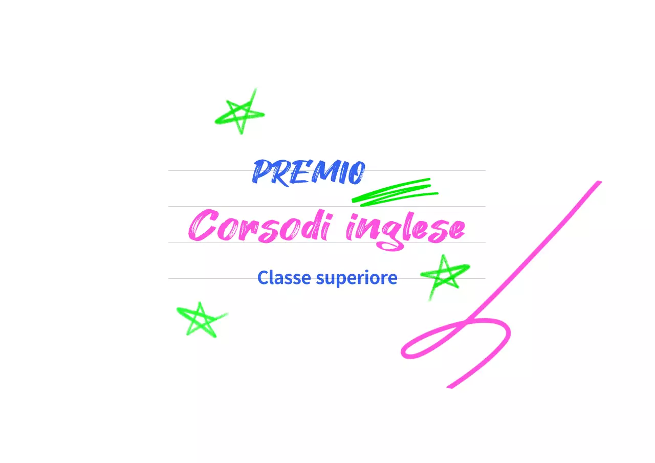 Una scuola di inglese colorata e affascinante in blu e rosa