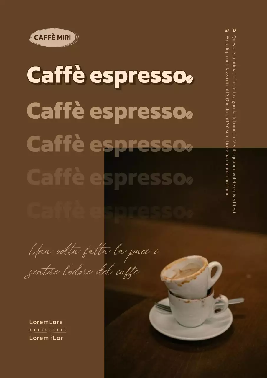 Poster da caffè vintage e caldo in marrone