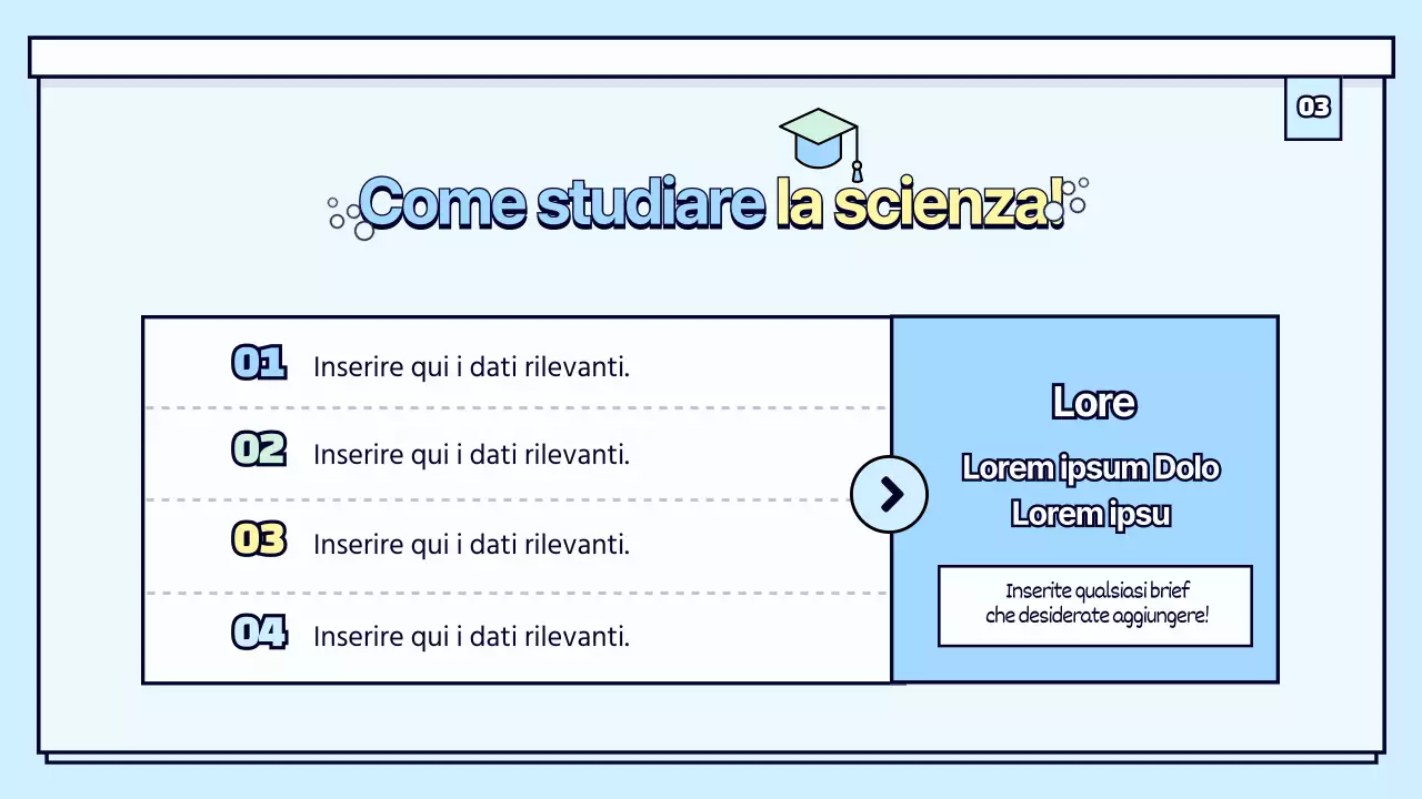 Orientamento alle lezioni di scienze