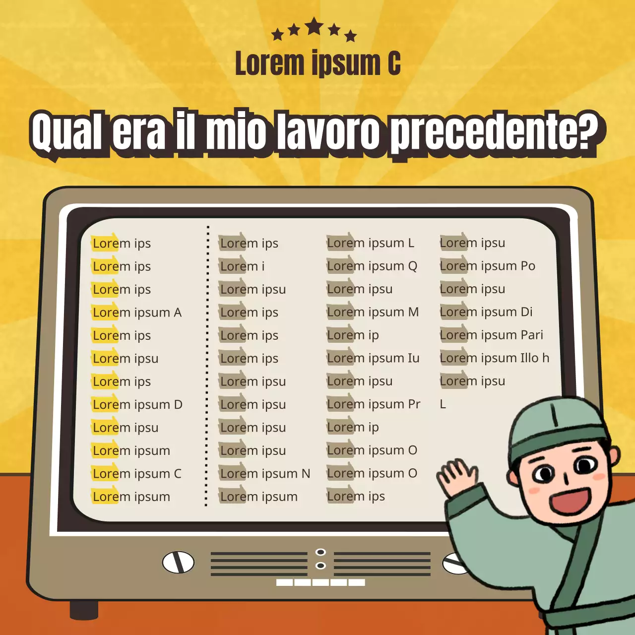 Occupazione della vita passata di un concetto vintage giallo di compleanno