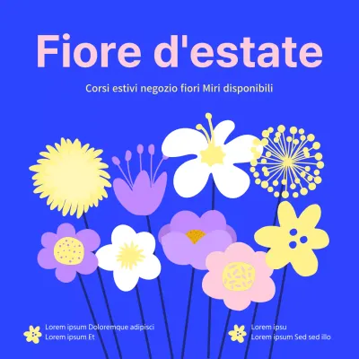 Promuovere un corso di fiori con un tocco di blu e colore