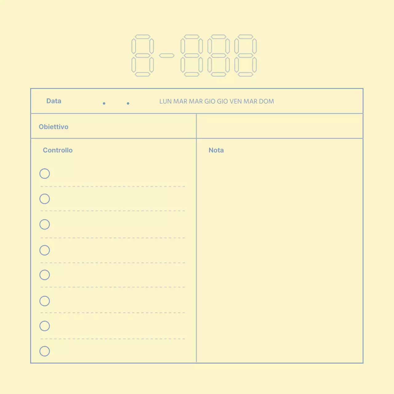 Linee giallo-blu Pianificatore semplice