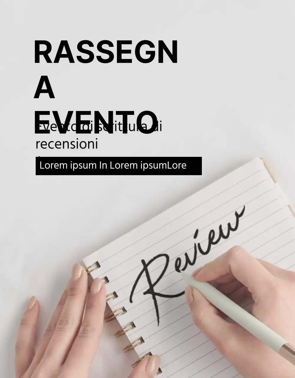 Recensioni in bianco e nero e pulitePagina dei dettagli dell'evento