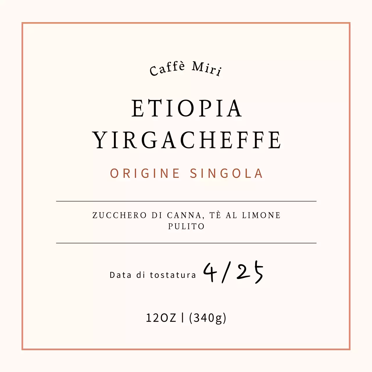 Etichette adesive per chicchi di caffè