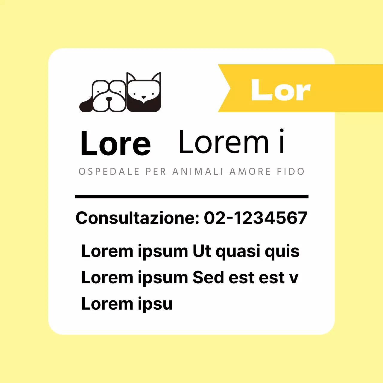 Telaio giallo chiaro visite veterinarie