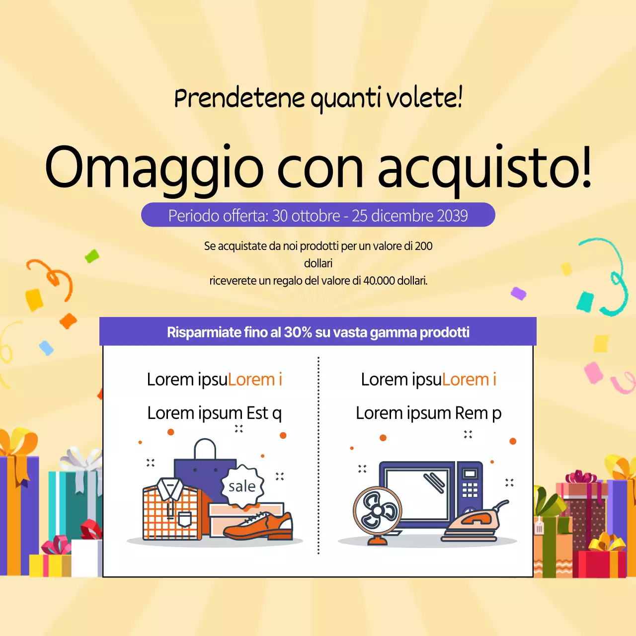 Buono regalo per l'acquisto di prodotti