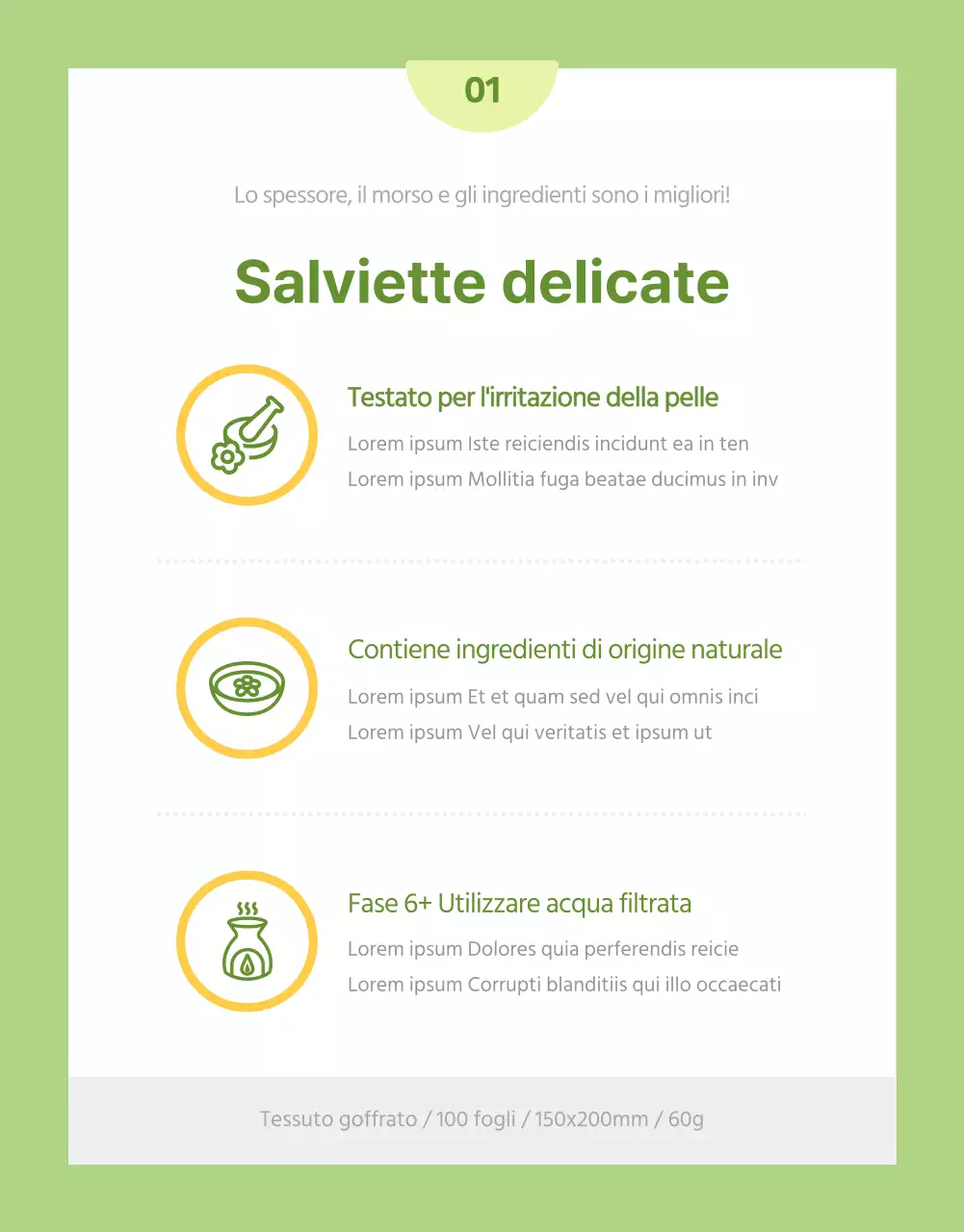 Spiegazione delle semplici salviette gialle e chartreuse