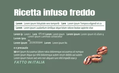 Lettere verdi Illustrazioni in evidenza Etichette dei chicchi di caffè pulite e dettagliate