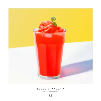 Succo di anguria in stile minimalista giallo