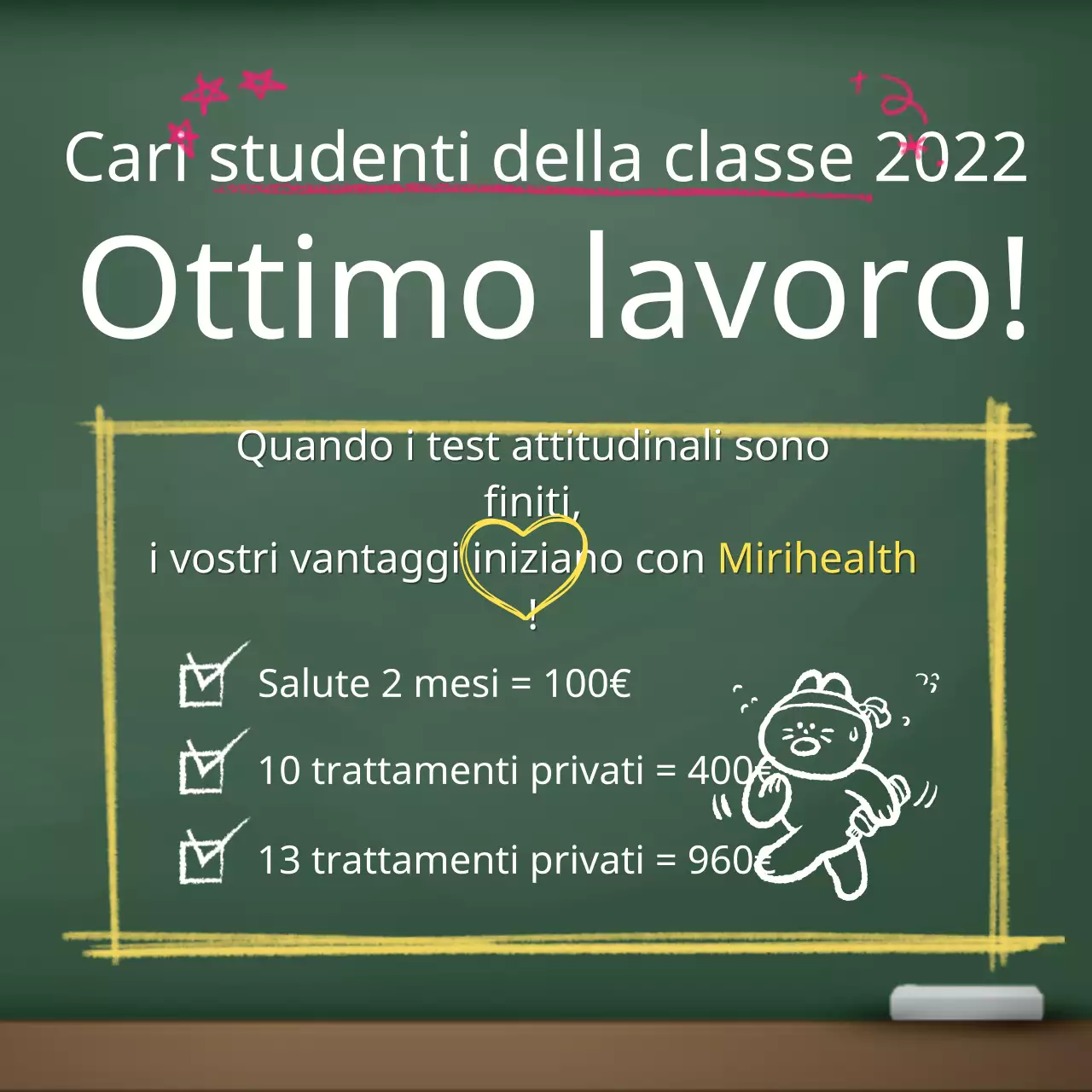 Lavagna verde Eventi SAT