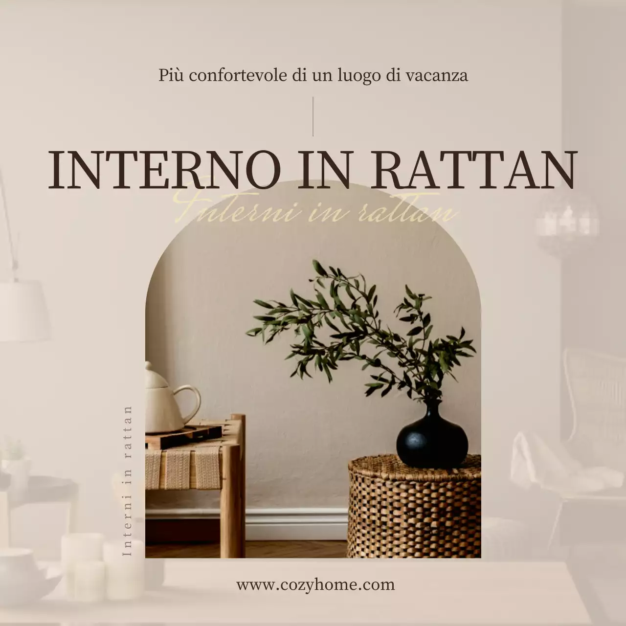 Un evento rilassante in rattan nei toni del beige e del marrone (Social Media Squares)