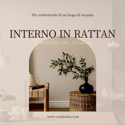 Un evento rilassante in rattan nei toni del beige e del marrone (Social Media Squares)