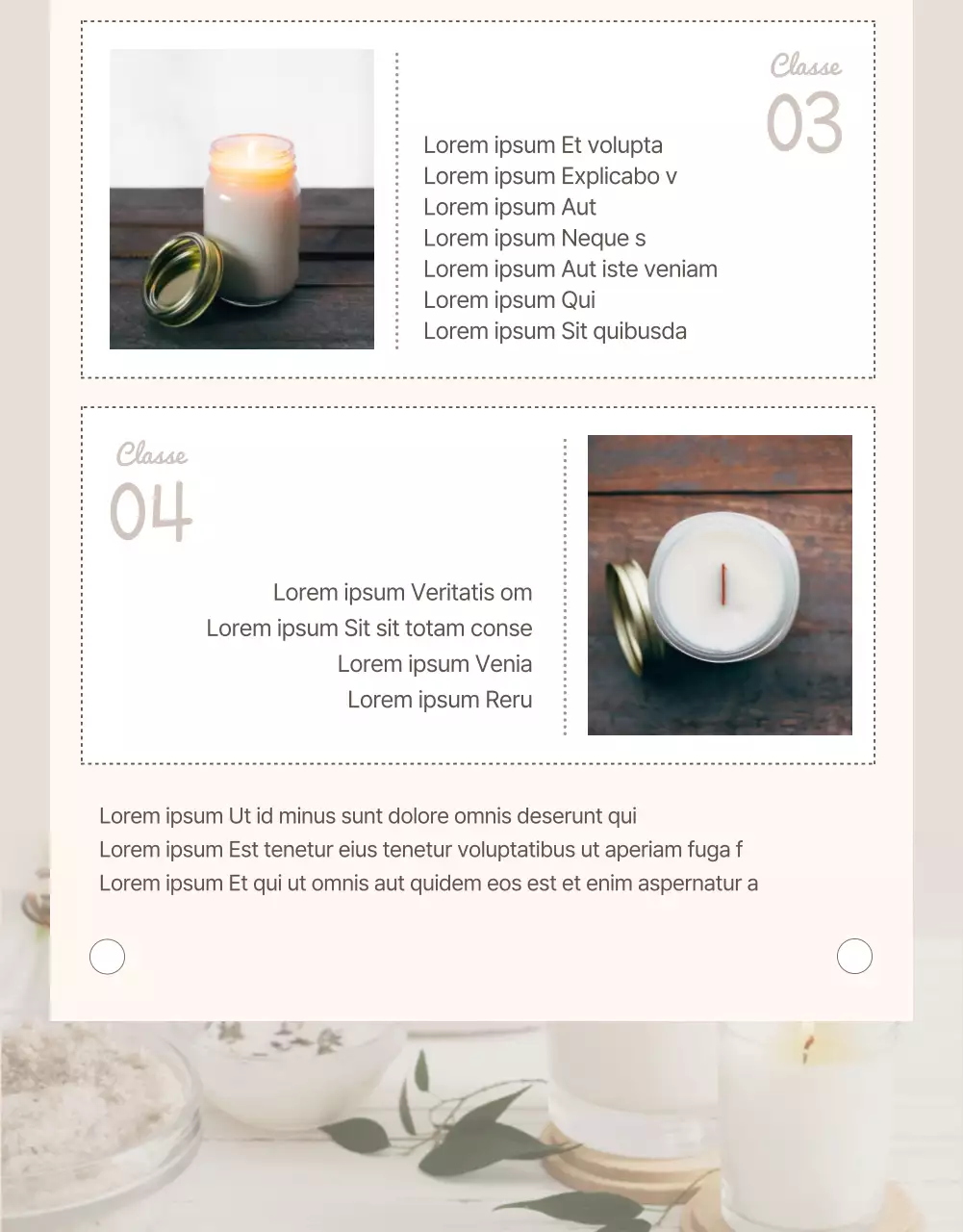 Guida alla lezione di un giorno sulle candele online in beige