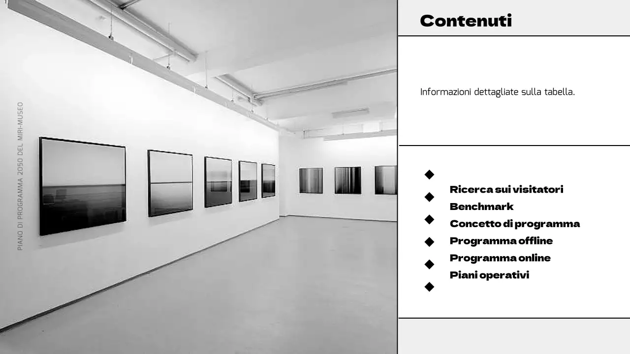 Pianificare un moderno programma museale in nero e viola