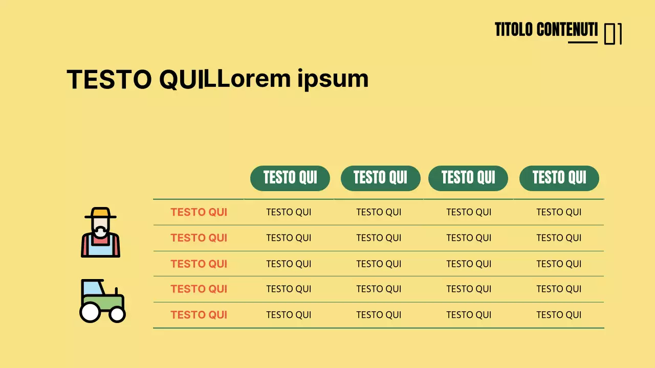 Simpatico tavolo concettuale in giallo e verde