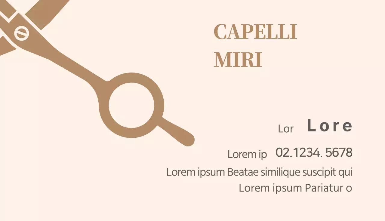 Biglietto da visita parrucchieri beige avorio